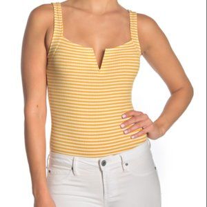 Elodie Striped Sleeveless Rib Bodysuit NWOT